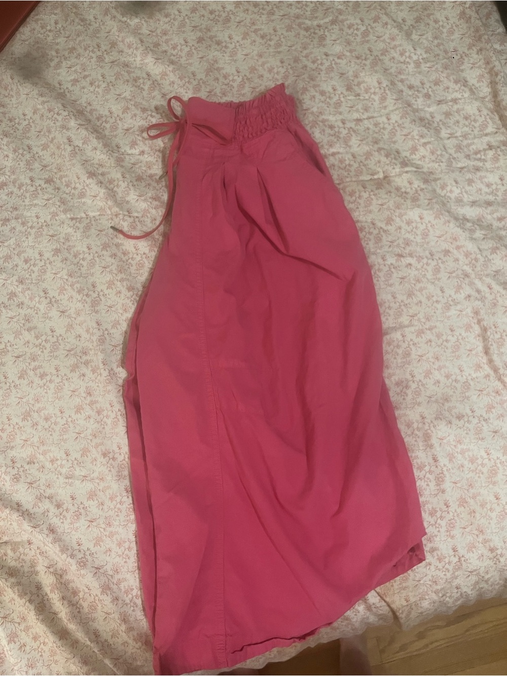 Women’s Pink Maxi Skirt with Drawstring Waist